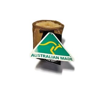 UGG Suede Stubby Holder Can Cooler Australian Made Brown Insulated Fleece Lined